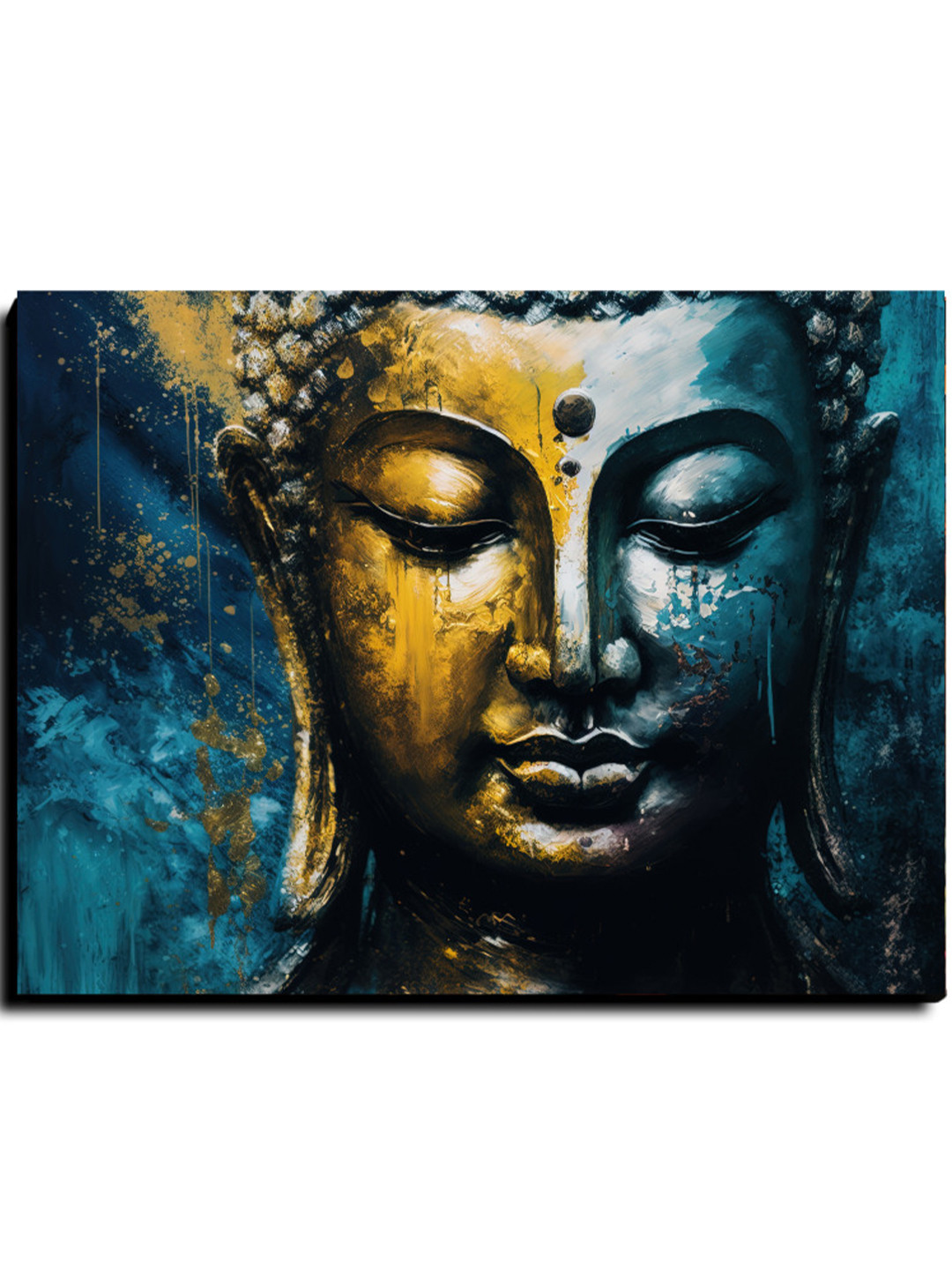 Chalk My Theme Buddha Wood Wall Rectangle Paintings Wall Art -17.5 x 23 In