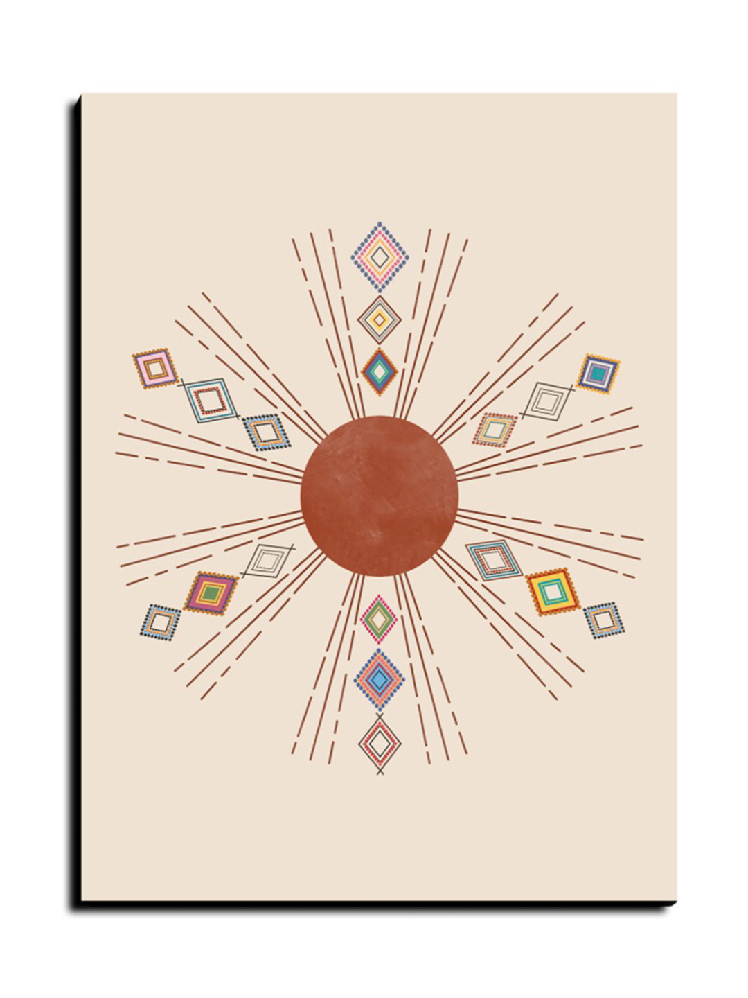 Chalk My Theme Peach Wood Wall Living Room Rectangle Potrait Paintings Wall Art