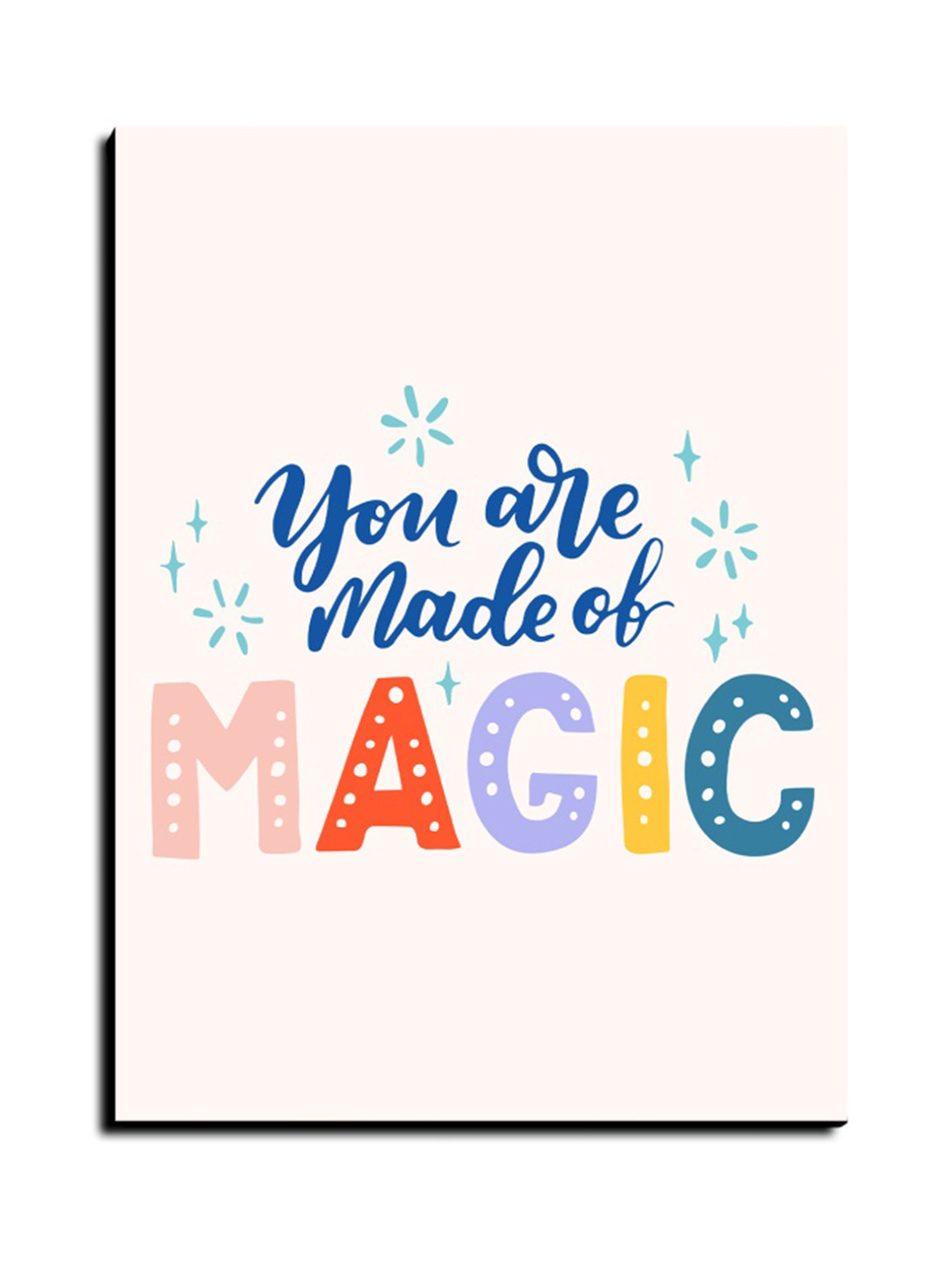 Chalk My Theme White & Pink 1 Piece Wood Other Wall Paintings