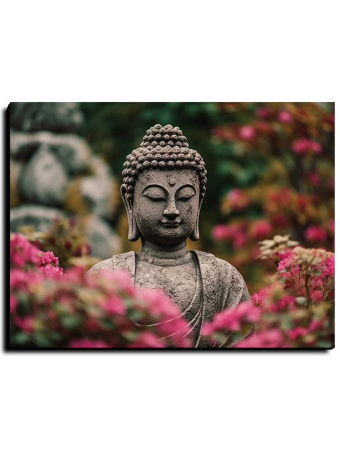 Chalk My Theme Buddha Meditating Wood Wall Rectangle Paintings Wall Art -17.5 x 23 In
