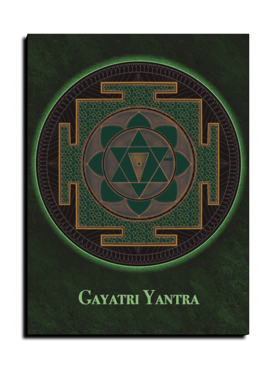 Chalk My Theme Green & Grey Gayatri Yantra Wooden Wall Art