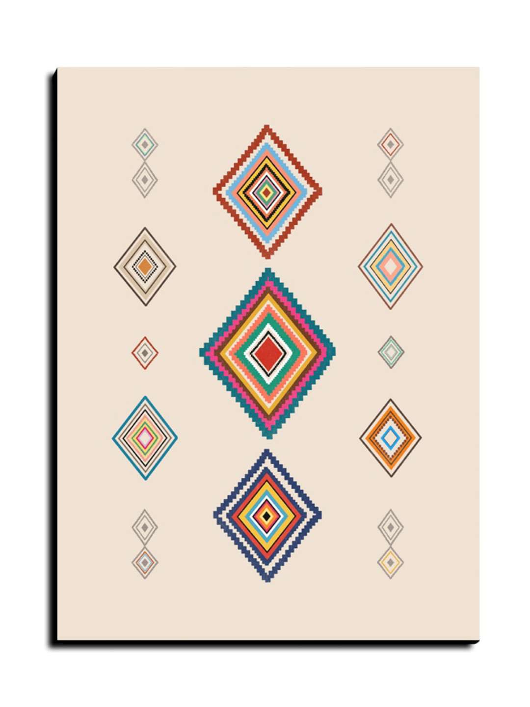 Chalk My Theme Peach-Coloured & Blue 1 Piece Wood Other Wall Paintings