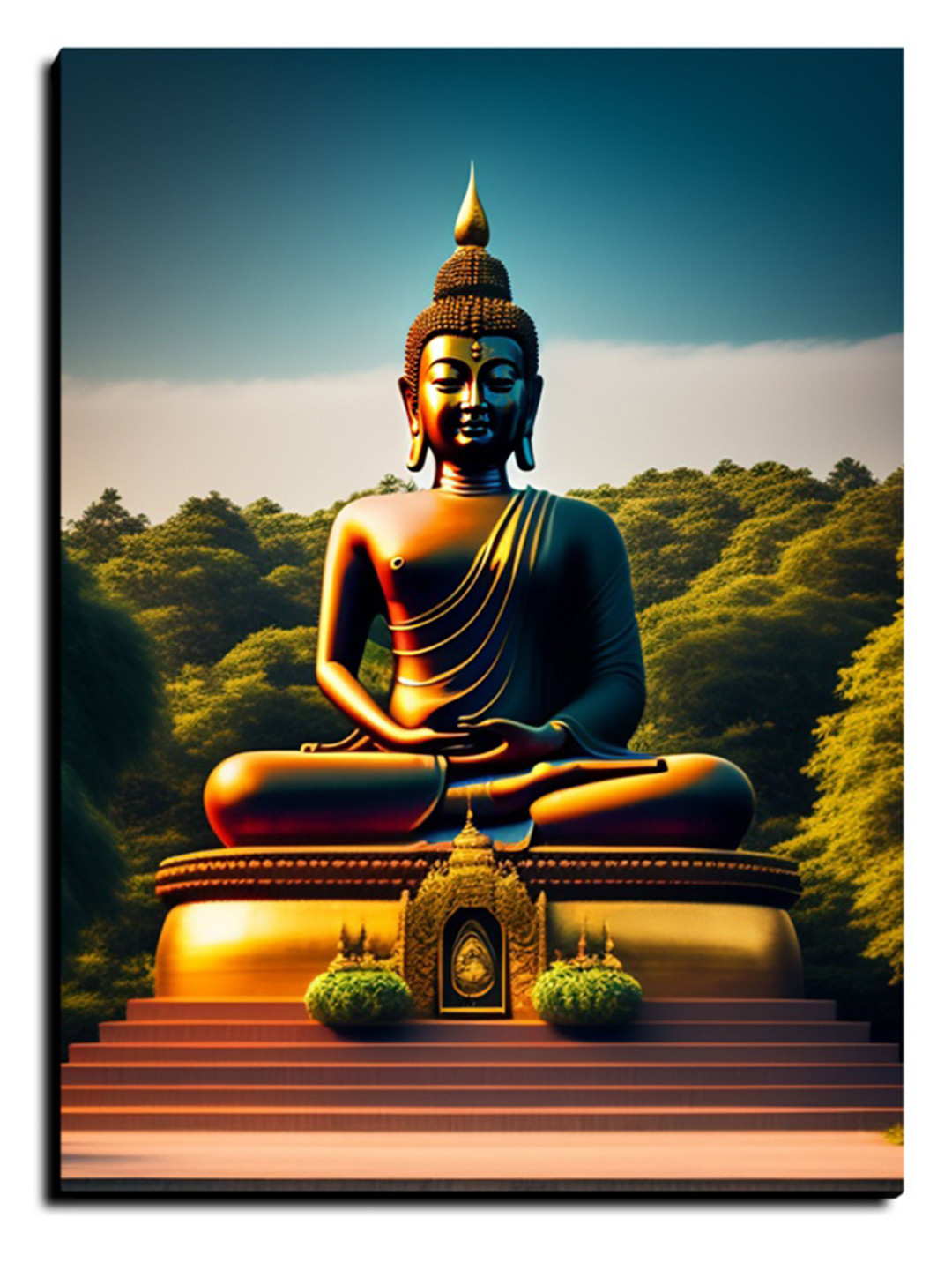 Chalk My Theme Blue & Green 1 Piece Wood Religious Wall Paintings