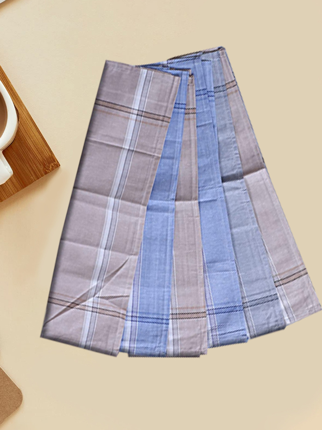 Kuber Industries Men & Boys Set Of 6 Light Colored Soft Cotton Hankies