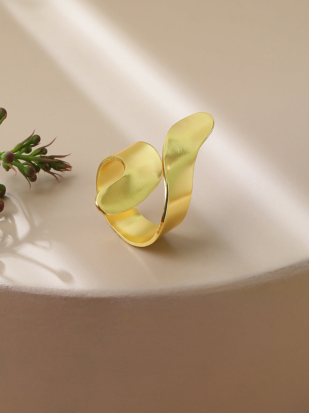 Niska Gold-Plated Sculptural Statement Finger Ring