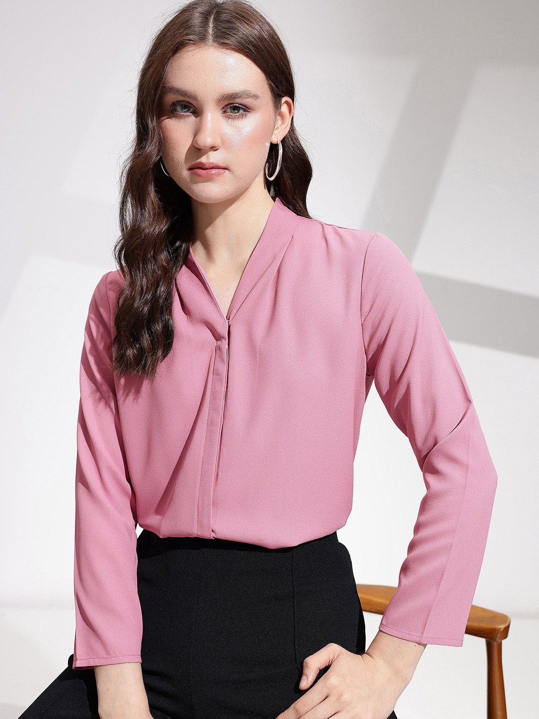 her by invictus Crepe Shirt Style Top