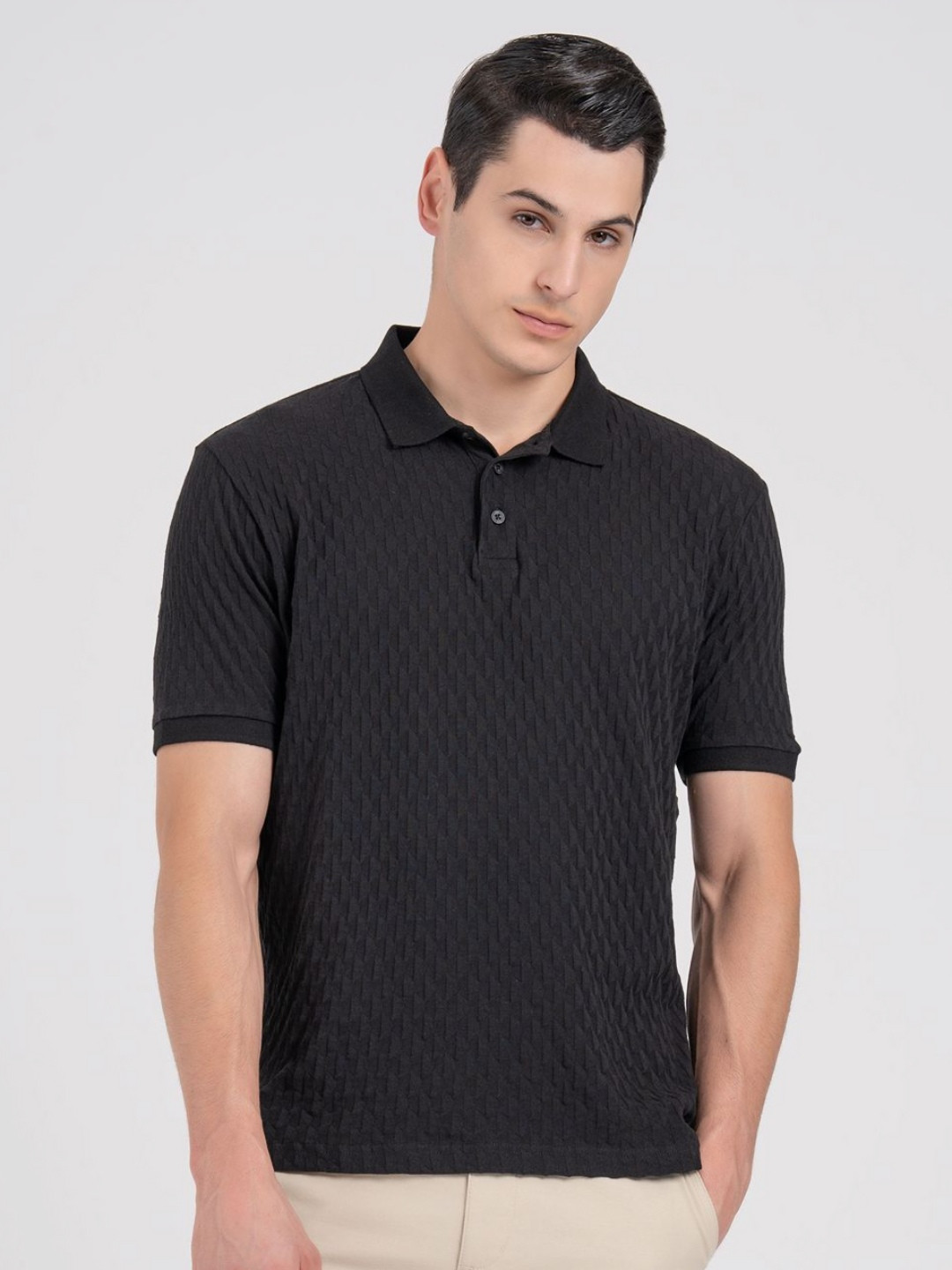 Red Tape Men's Pure Cotton Structure Polo T-Shirt