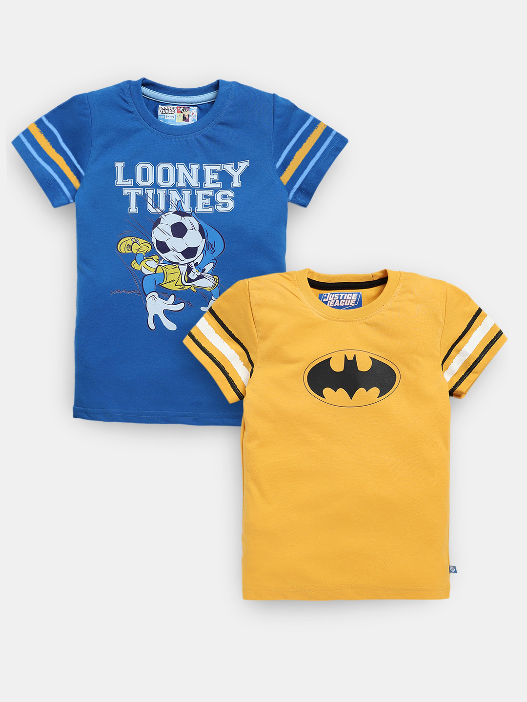 Here&Now X Game Begins Boys Assorted Pack Of 2 Looney Tunes Printed Pure Cotton T-shirts