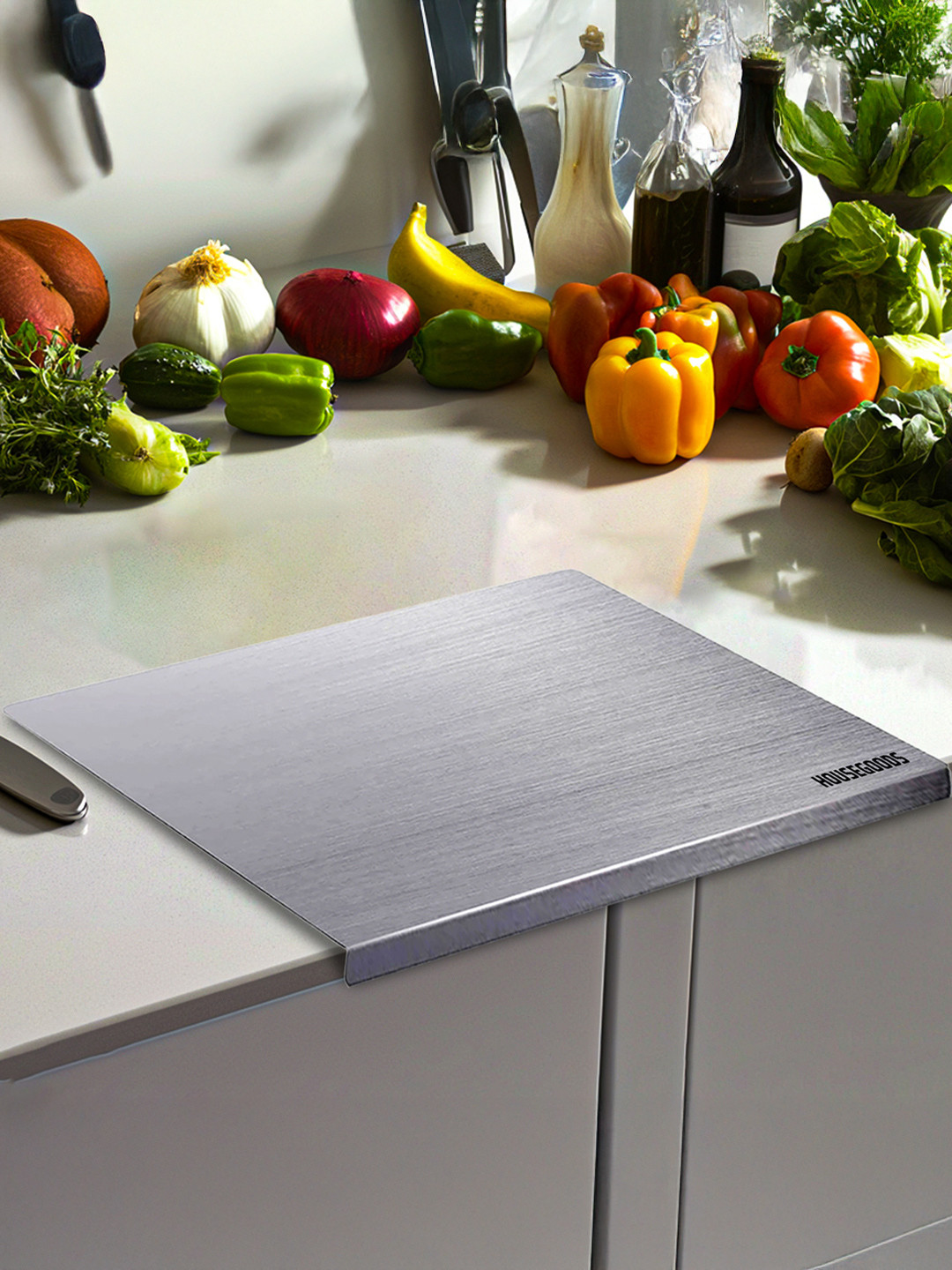 HOUSEGOODS Silver-Toned 2025 Stainless Steel Chopping Board