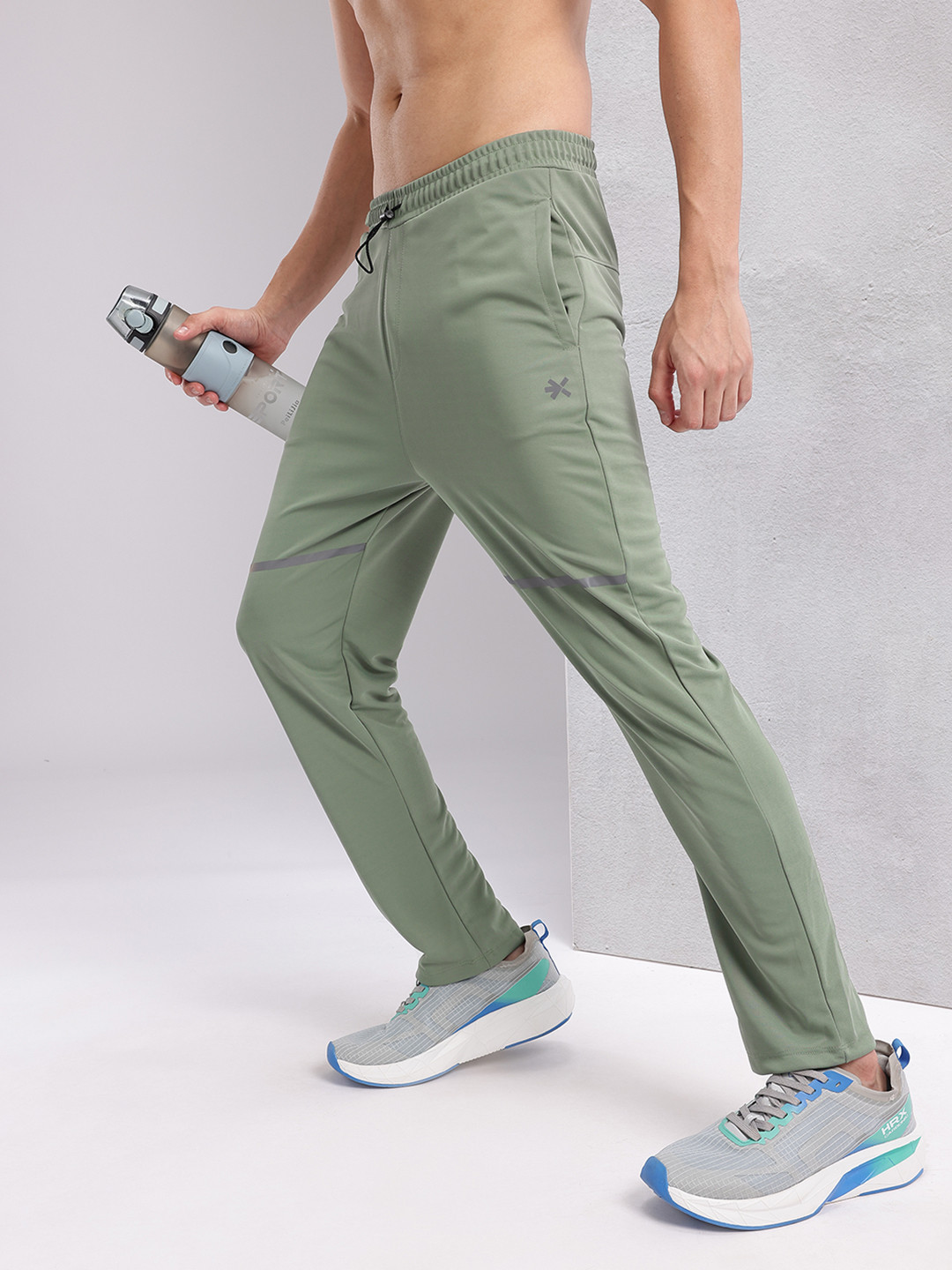 HRX by Hrithik Roshan Men Mid-Rise Rapid-Dry Running Track Pants with Reflective Elements
