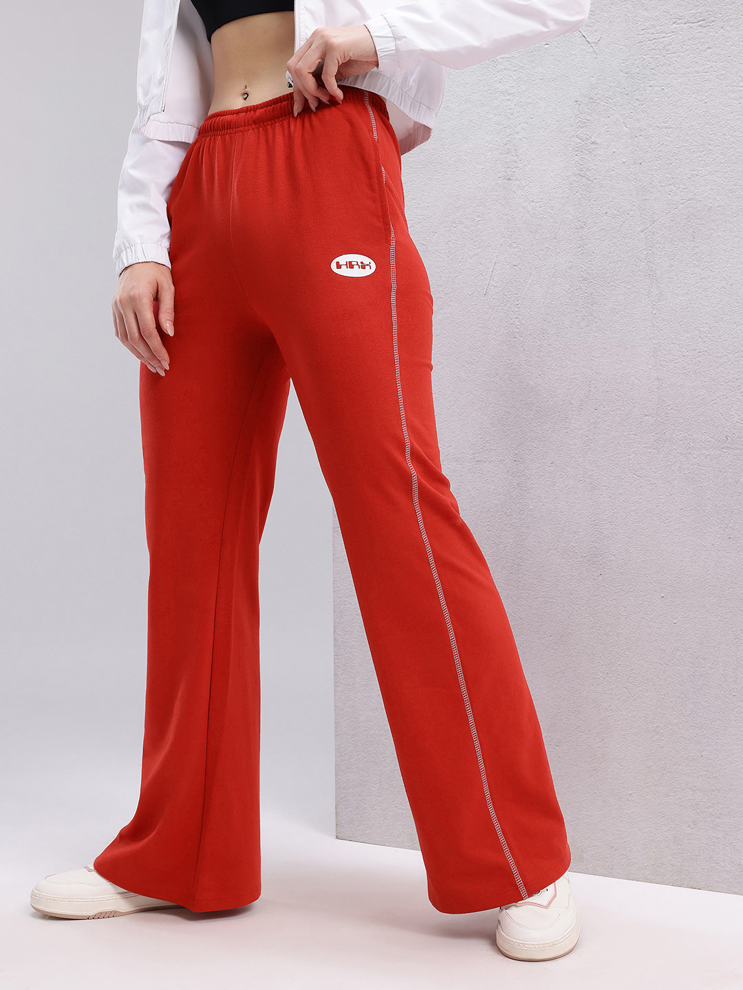 HRX by Hrithik Roshan Women Contrast Stitch Lifestyle Track Pants