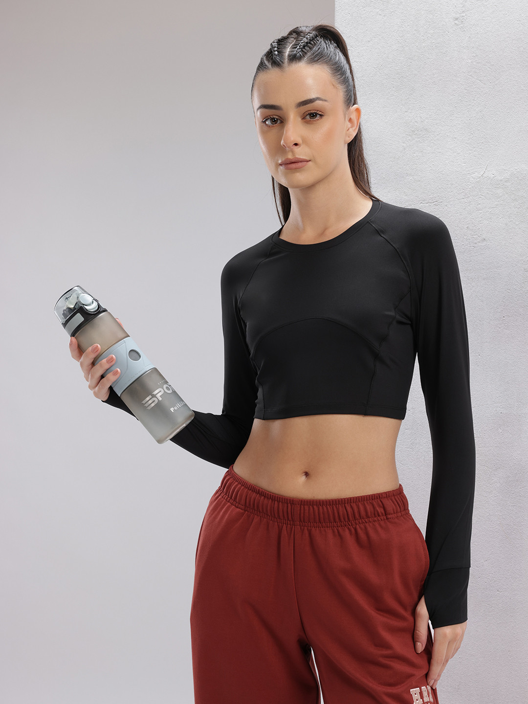 HRX by Hrithik Roshan Thumbhole Detail Rapid-Dry Slim Fit Training T-shirt