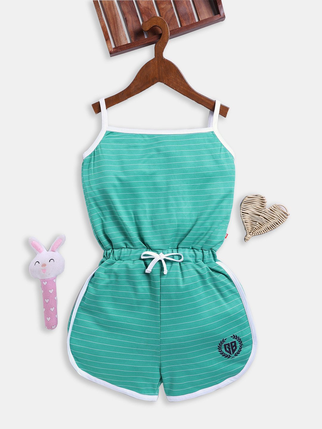 Here&Now X Game Begins Girls Striped Basic Jumpsuit