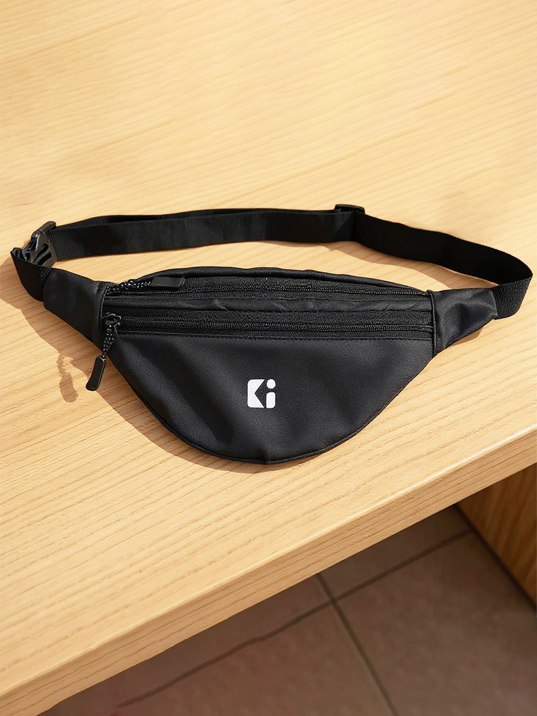 Kuber Industries Structured Nylon Waist Bag with Zip & Adjustable Strap Sling Bag