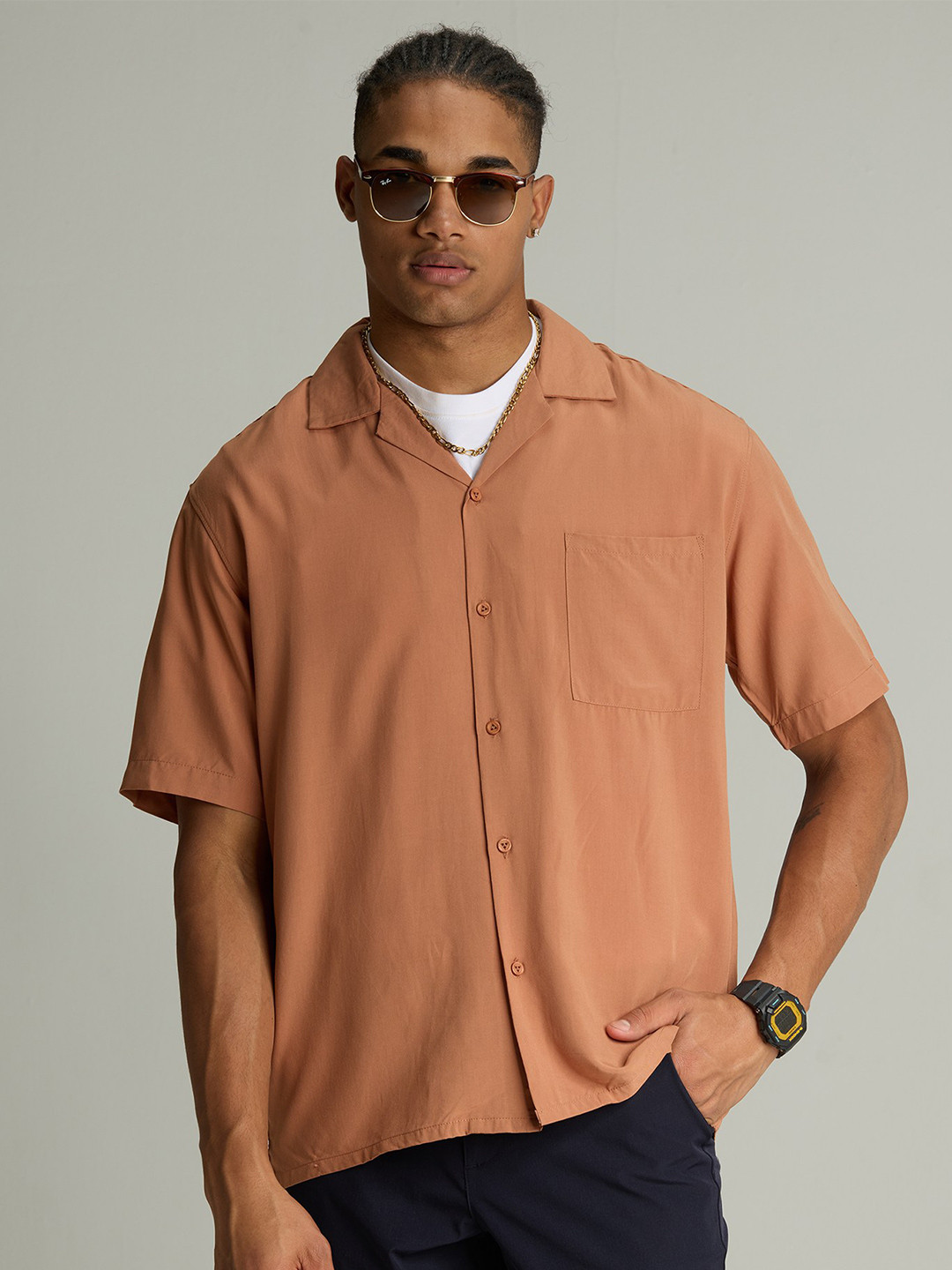 Cava Beige Resort Collar Shirt
