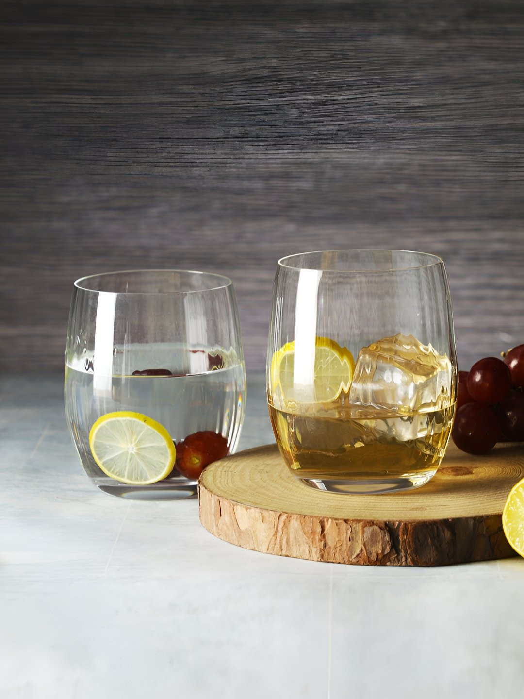 Troveas Set Of 2 Barrel Crystal Whiskey Glass