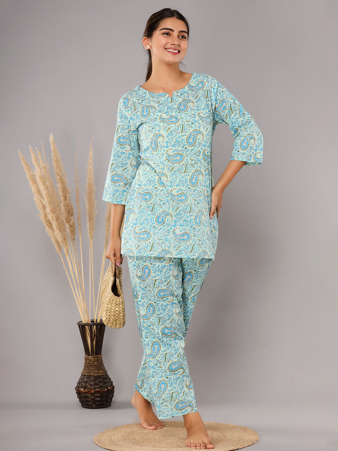 NUNCHII Printed Pure Cotton Night Suit