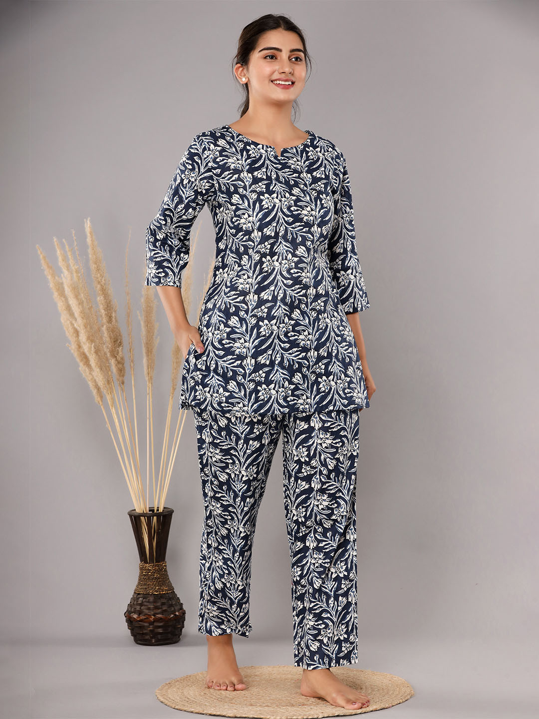 NUNCHII Printed Pure Cotton Night Suit