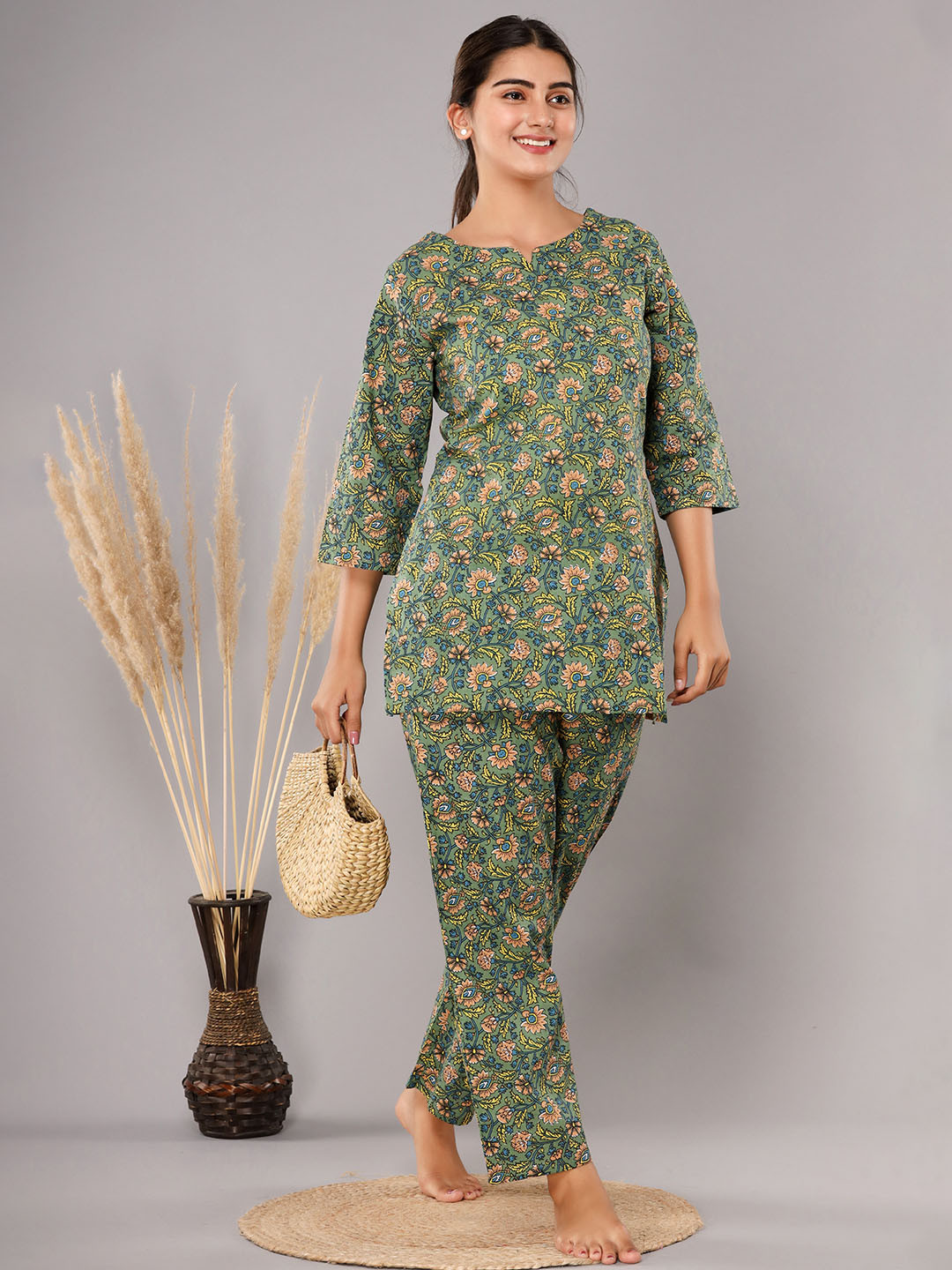 NUNCHII Printed Pure Cotton Night Suit