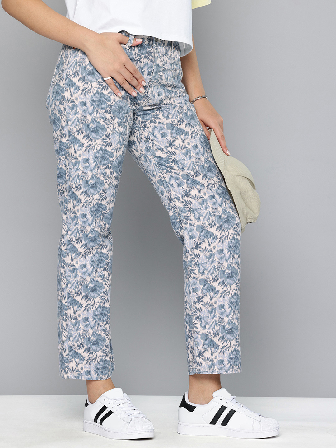 Levis Women 501 Pure Cotton Floral Printed Jeans