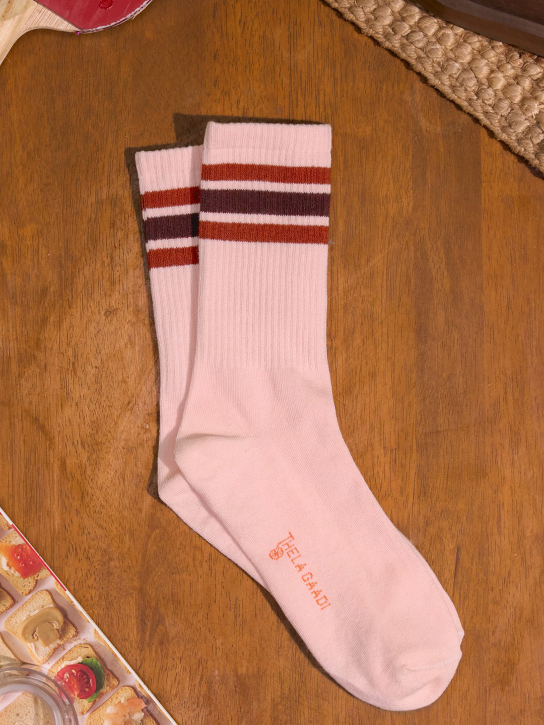 Thela Gaadi Unisex Calf Length Stripes Socks