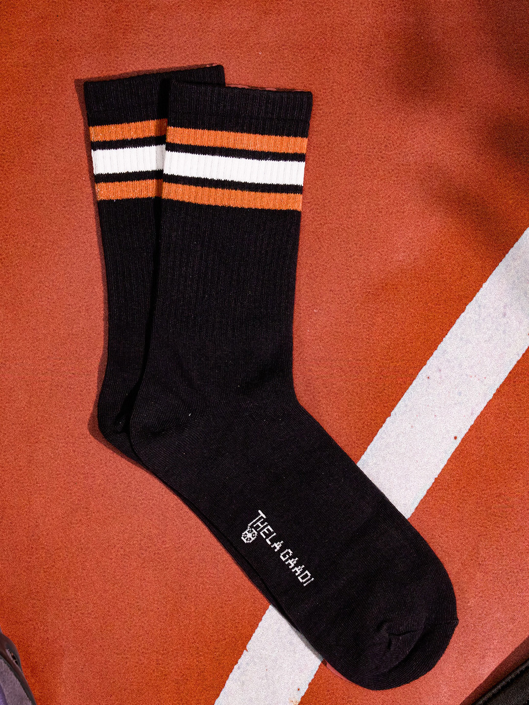 Thela Gaadi Unisex Calf Length Stripes Socks
