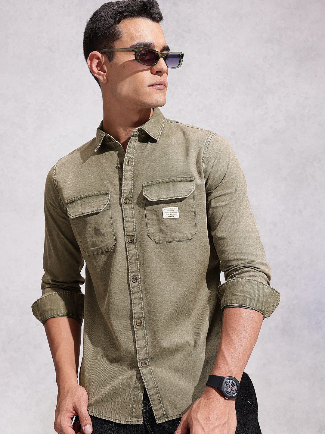 WROGN Pure Cotton Denim Shirt