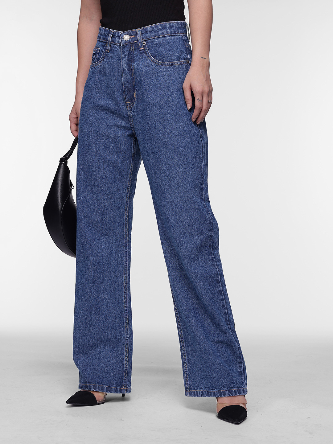 French Connection Smart Wide Leg High-Rise Non-Stretchable Jeans