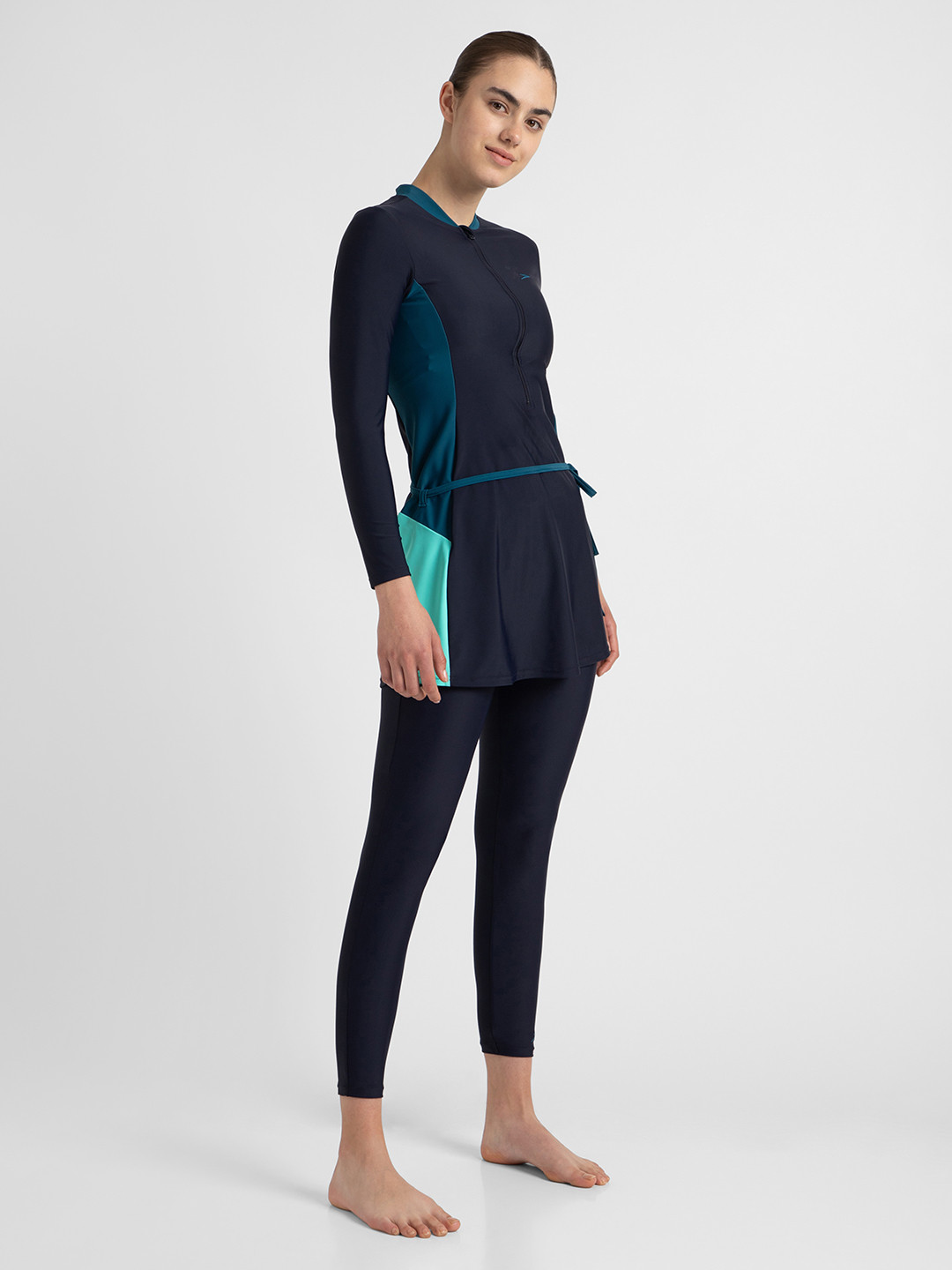 Speedo Women Endurance10 Two Piece Closedback Full Body Suit With Removable Bra Pads