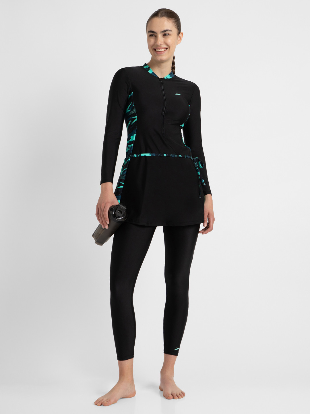 Speedo Women Endurance10 Hyperboom Two Piece Closedback Full Body Suit With Bra Pads