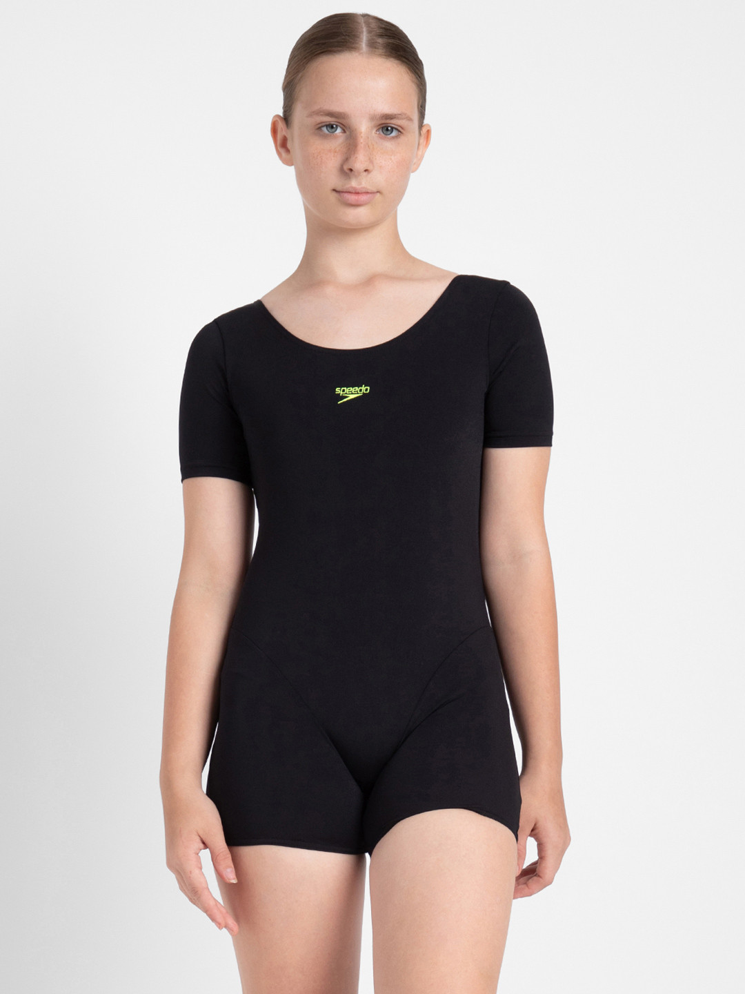 Speedo Girl's Endurance+ Sleeved Quick Drying Essential U-Back Legsuit