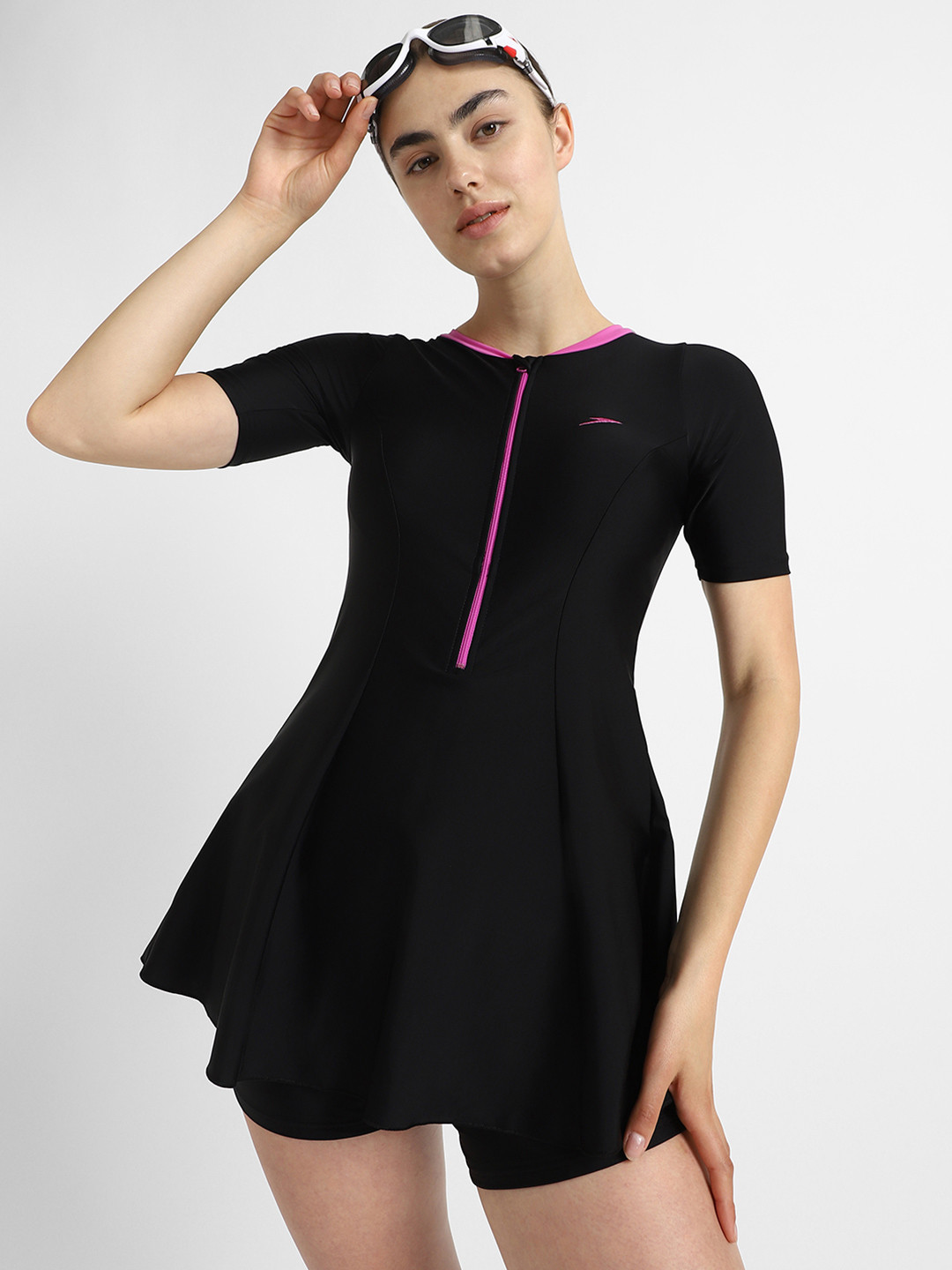 Speedo Women Endurance10 UPF 40+ Sun Protection Closedback Sleeved Swimdress With Boyleg