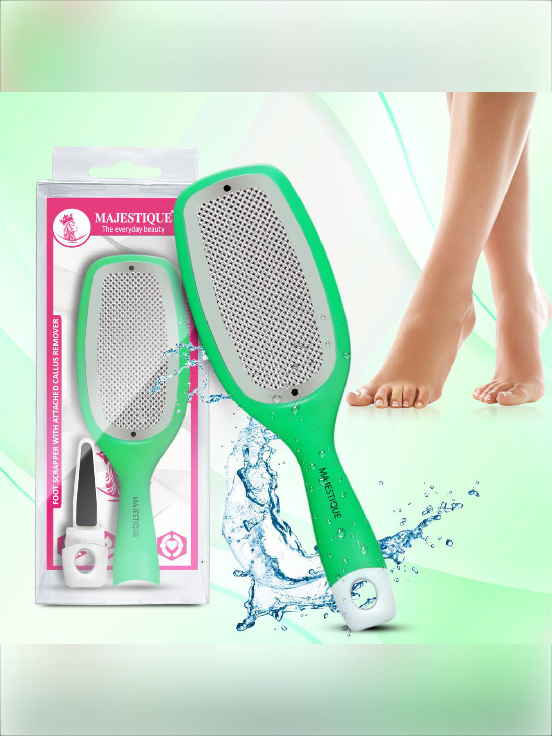 MAJESTIQUE Foot Scraper Callus Remover- Green