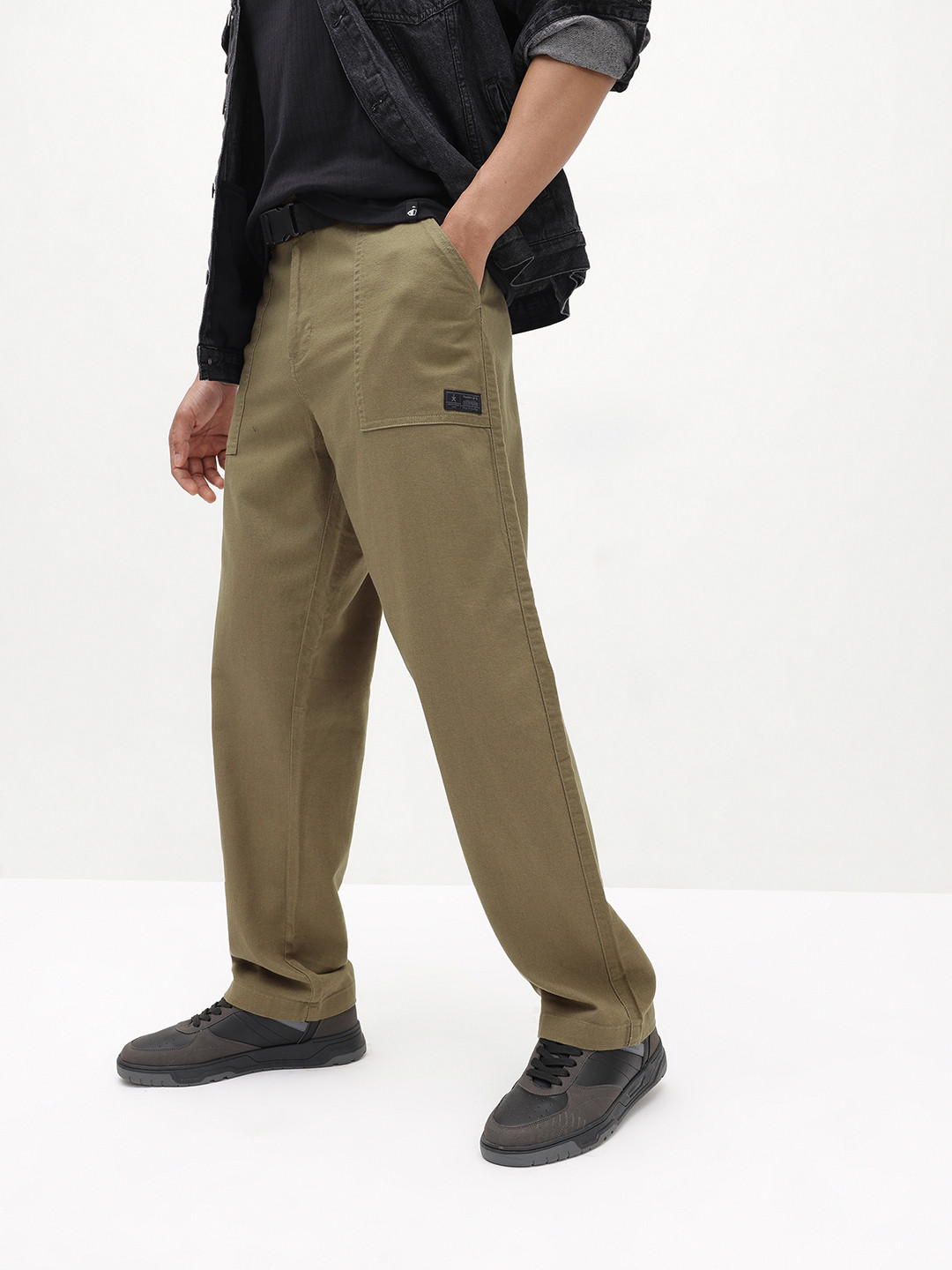 The Roadster Life Co Men Loose Fit Chinos Trousers