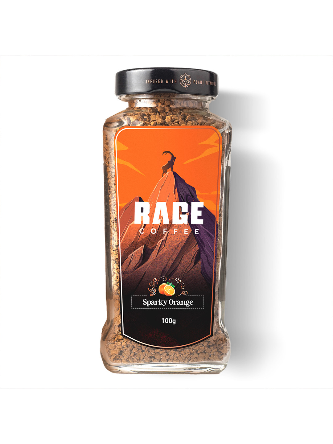 Rage Coffee Premium Arabica Instant Coffee - Sparky Orange Flavour - 100 g