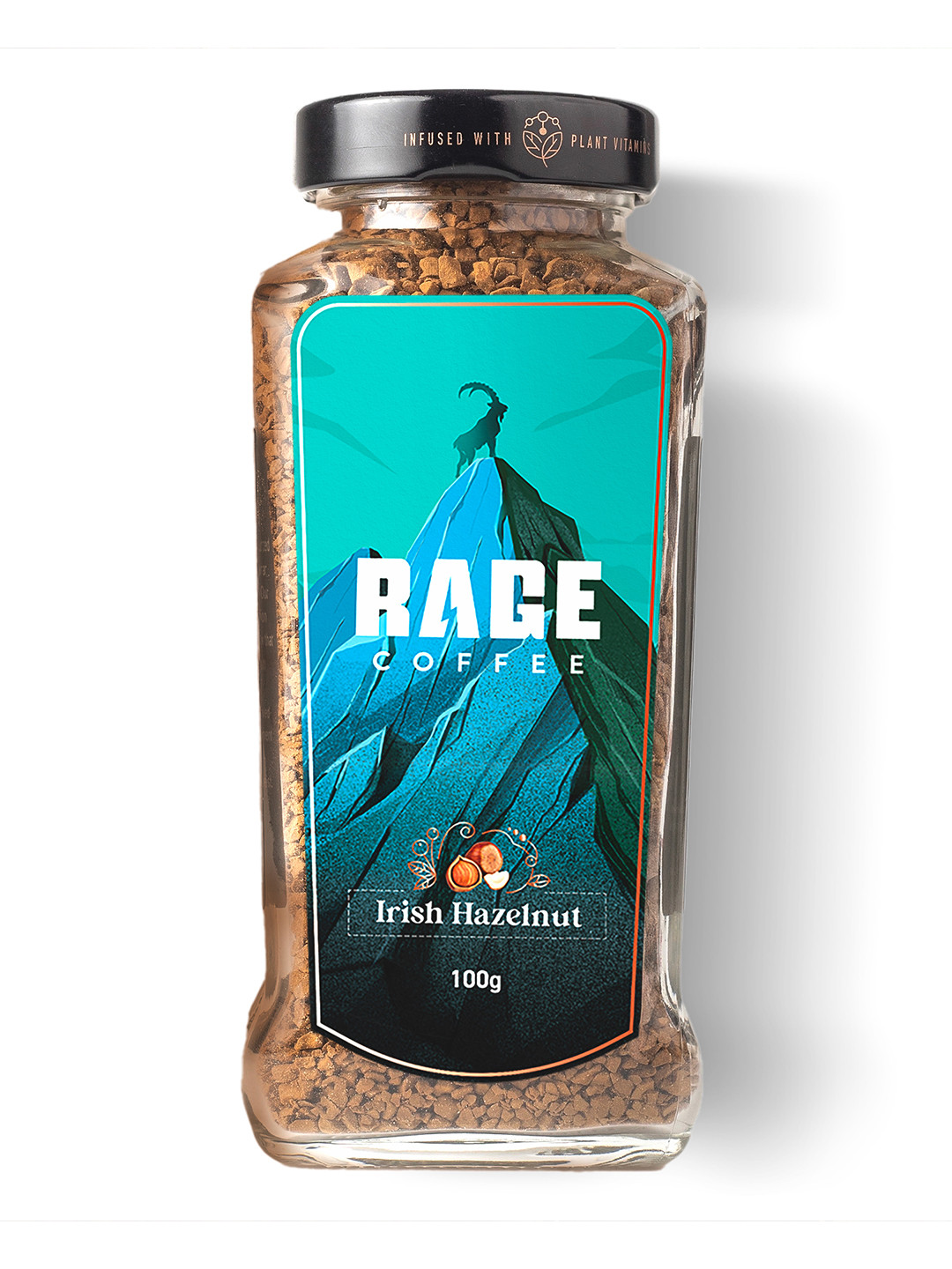 Rage Coffee Premium Arabica Instant Coffee - Irish Hazelnut Flavour - 100 g