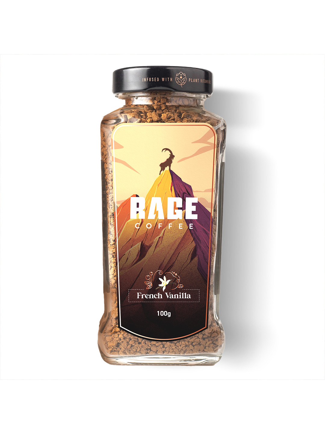 Rage Coffee Premium Arabica Instant Coffee - French Vanilla Flavour - 100 g