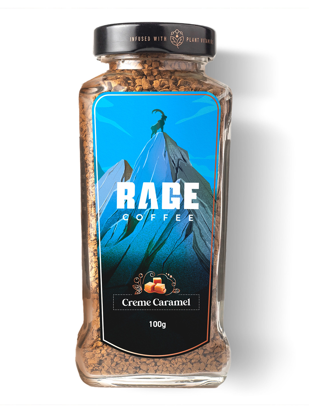 Rage Coffee Premium Arabica Instant Coffee - Creme Caramel Flavour - 100 g