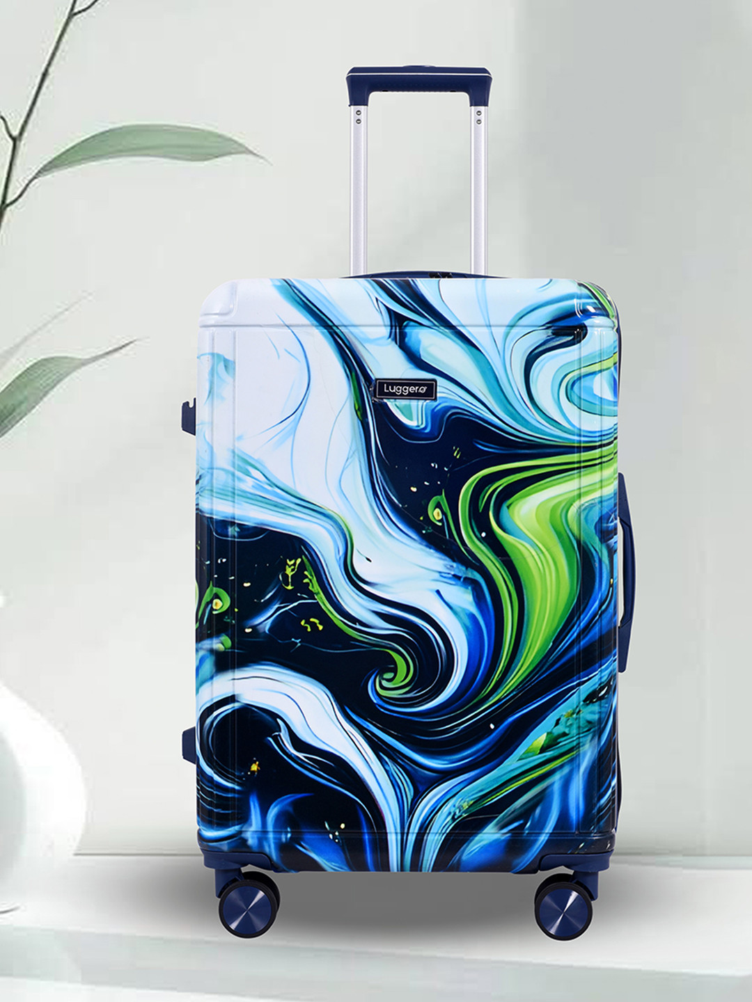 Luggero Printed Hard-Sided Large Trolley Suitcase