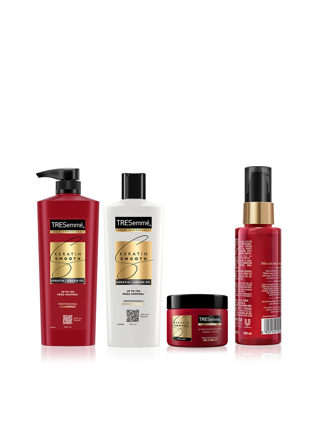TRESemme Keratin Smooth Conditioner 190ml + Shampoo 580ml + Mask 300ml + Serum 100ml Combo