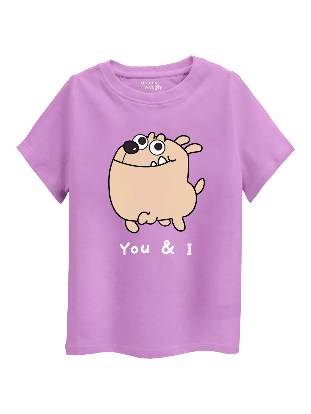 Guugly Wuugly Super Soft Combed Compact Cotton You & I Dog Lavender T-shirt