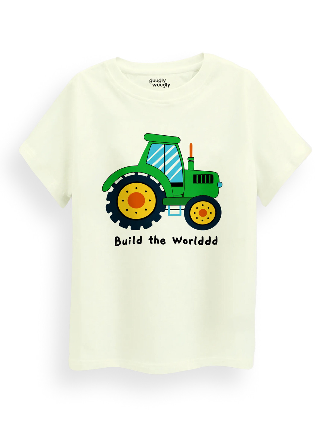 Guugly Wuugly Super Soft Combed Compact Cotton Build The World T-shirt