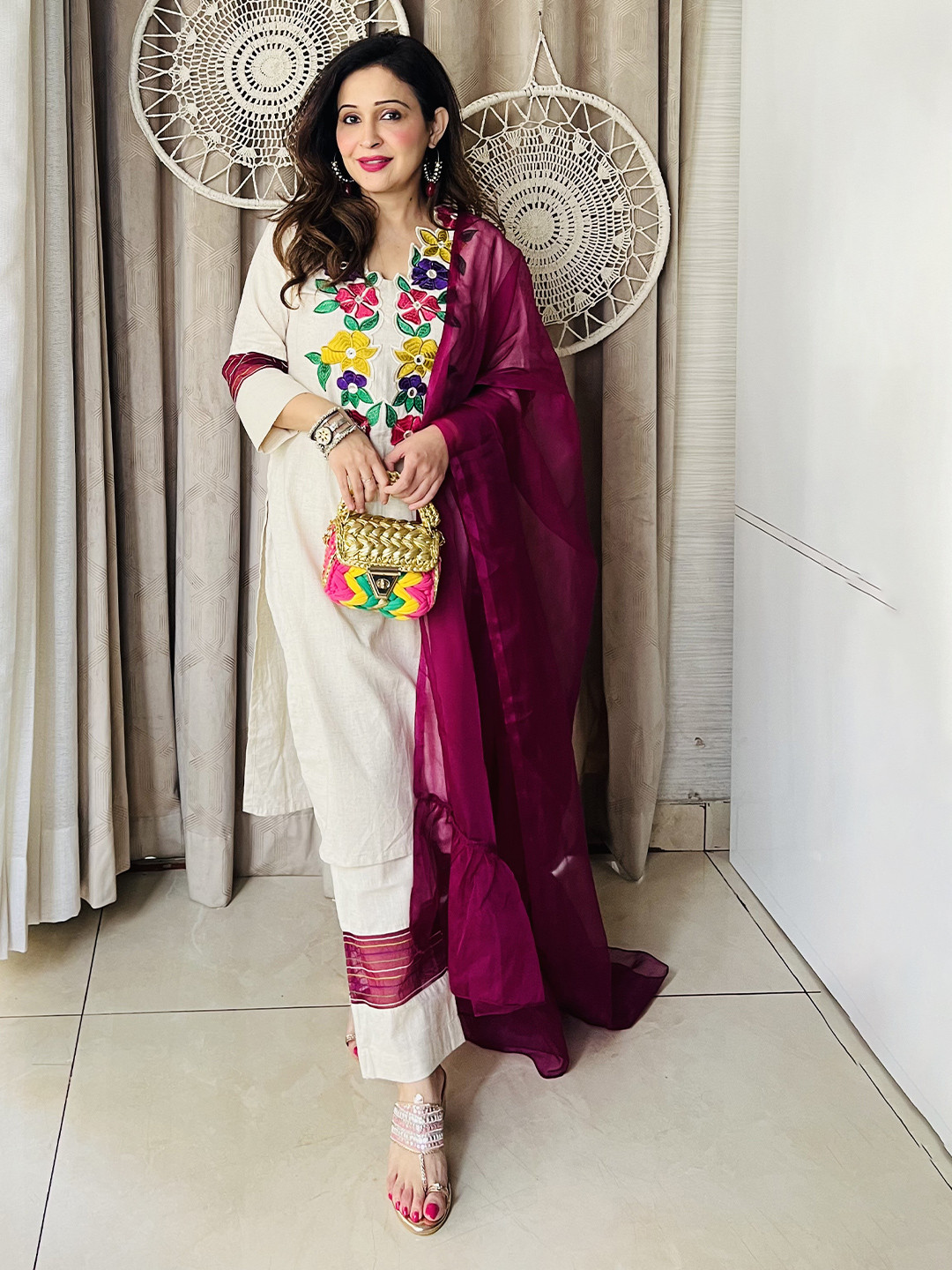 FFI Women Khadi cotton Kurta set with Dupatta