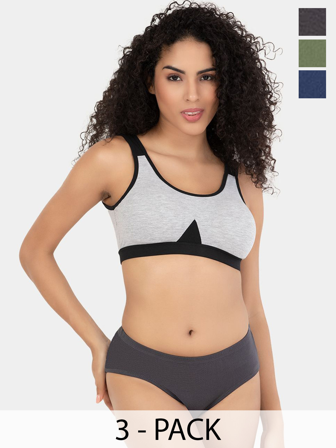 Trylo Touchie Pack Of 3 Women Full Hip Coverage Hipster High Waist Covered Elastic Briefs