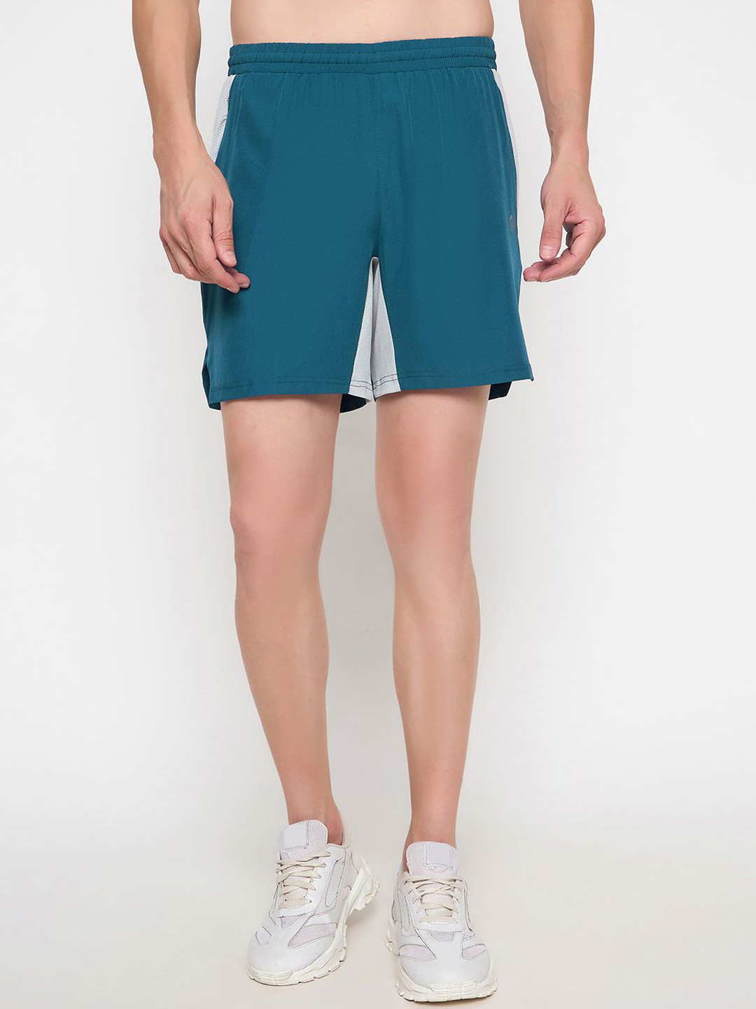 John Players Men Colourblocked Running Sports Shorts with Technology