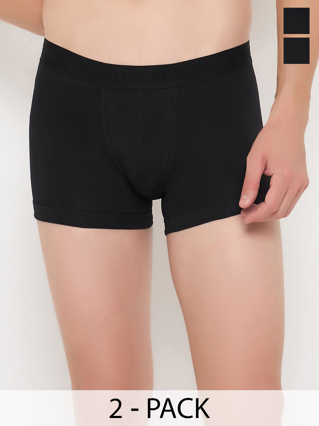 John Players Pack Of 2 Mid Rise Trunks JTK604C01S