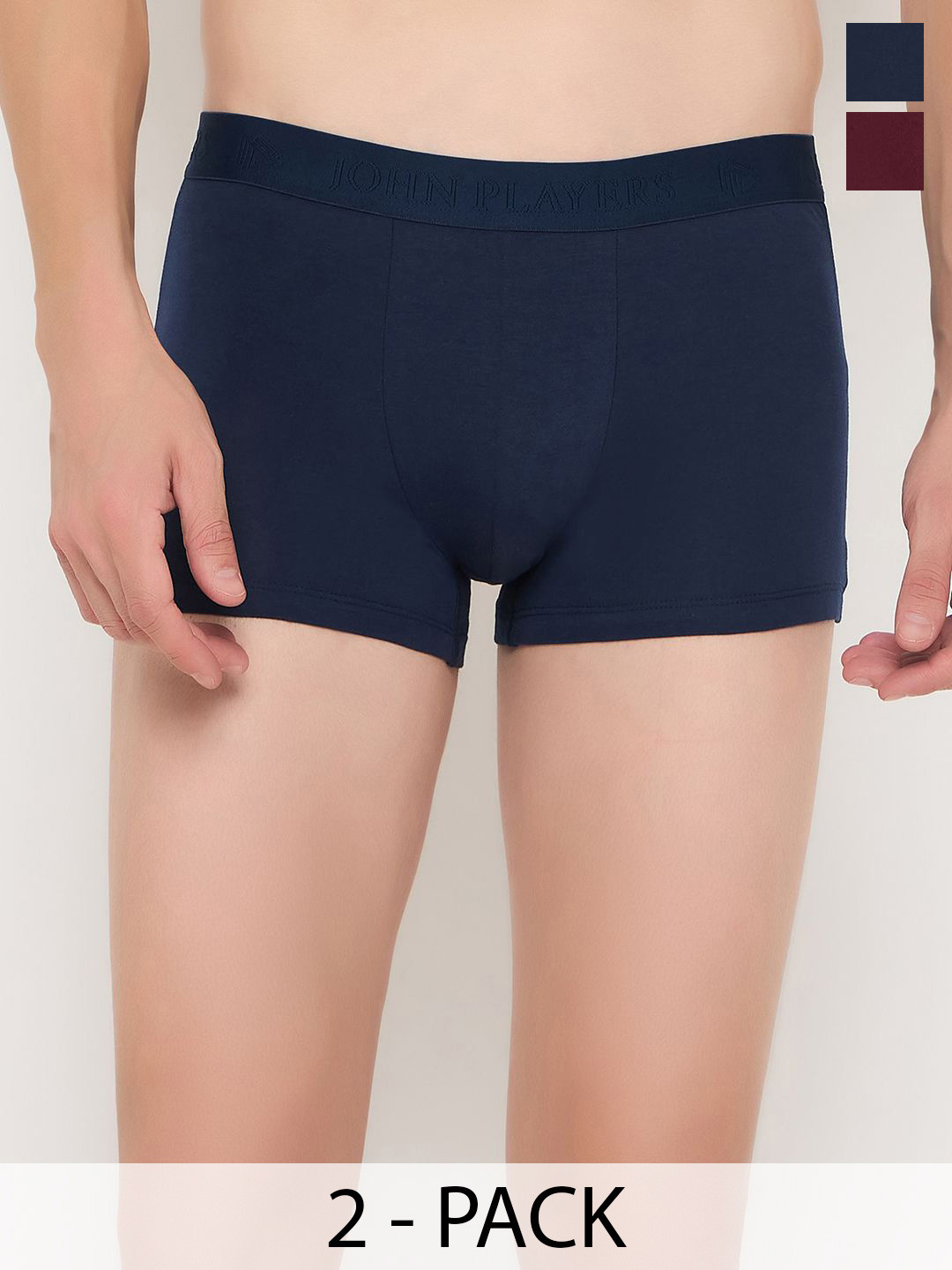 John Players Pack Of 2 Cotton Mid Rise Trunks JTK602C03S