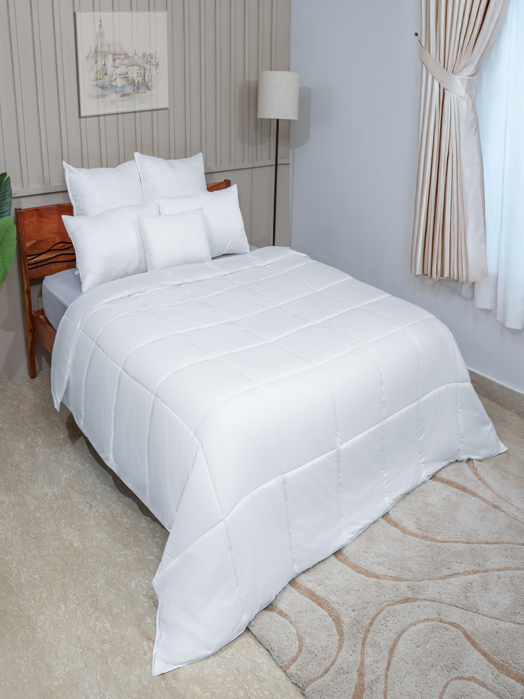 Modern Threads White Microfiber AC Room 120 GSM Reversable Single Bed Comforter