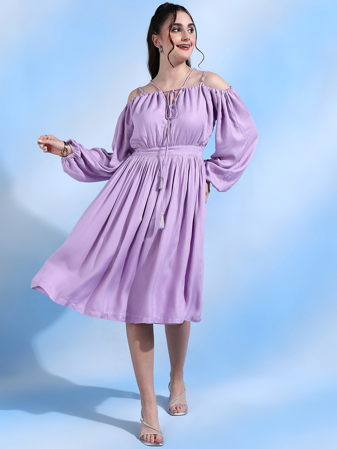 Shades of Sabi Halter Neck Midi Maternity Dress