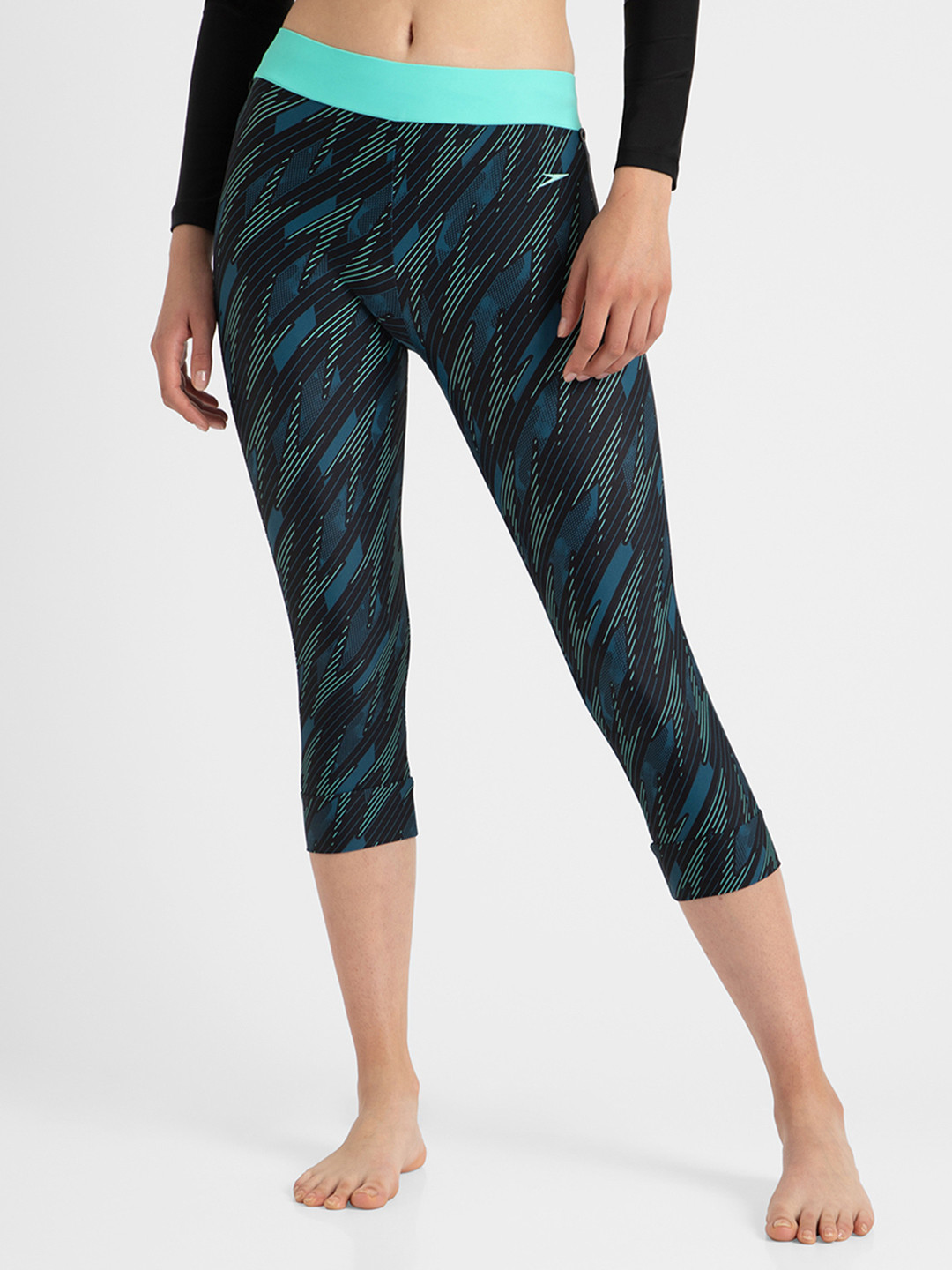 Speedo Women Endurance10 UPF 40+ Hyperboom Print Contrast Shape Retaining Swim Capri